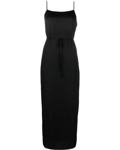 Calvin Klein Crepe Slip Midi Dress - Black