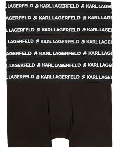 Karl Lagerfeld Set di 7 boxer con stampa - Nero