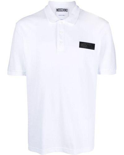 Moschino Polo en coton à patch logo - Blanc