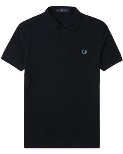 Fred Perry Logo-embroidered Cotton Polo Shirt - Black