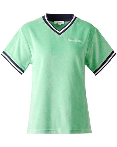 Sporty & Rich T-Shirt mit V-Ausschnitt - Grün