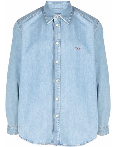 DIESEL Long-sleeved Denim Shirt - Blue