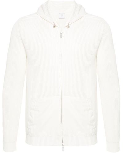 Eleventy Fisherman's-knit Cotton Jacket - White