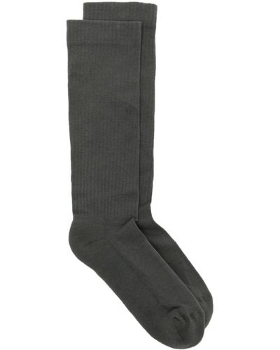 Rick Owens Luxor Logo-intarsia Socks - Grey