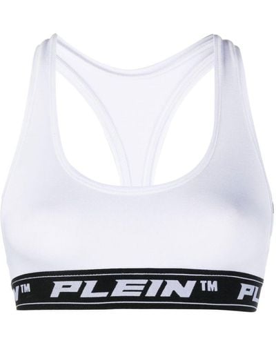 Philipp Plein Logo-underband Sports Bralette - White