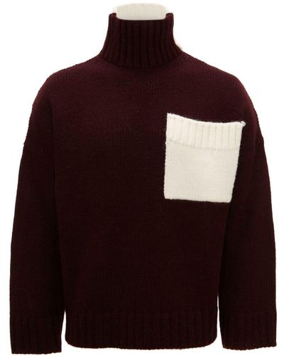 JW Anderson Patch-pocket High-neck Sweater - Red