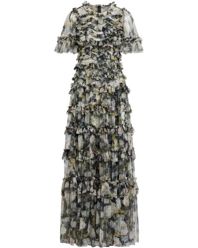 Needle & Thread Moonlight Petals Kleid mit Blumen-Print - Schwarz