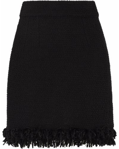 Dolce & Gabbana Jupe en tweed à bords francs - Noir