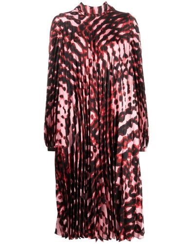 Gianluca Capannolo Abstract-print Satin Dress - Red