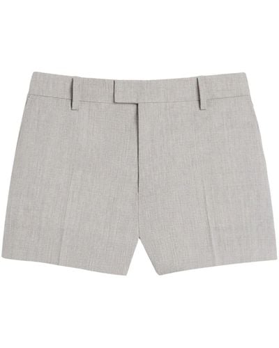 Ami Paris Crepe Wool Shorts - Gray
