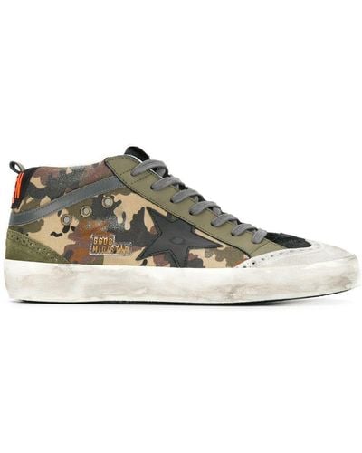 Golden Goose Mid-star Camouflage Sneakers - Green