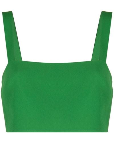 Elie Saab Square-neck sleeveless crop top - Verde