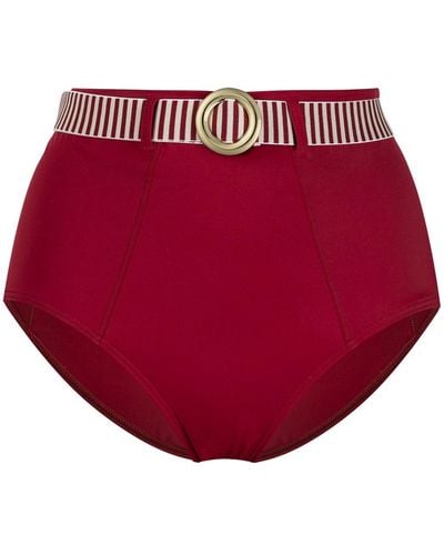 Marlies Dekkers Buckle-detail High-waisted Bikini Briefs - Red