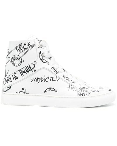 Zadig & Voltaire High Flash High-top Leather Sneakers - White