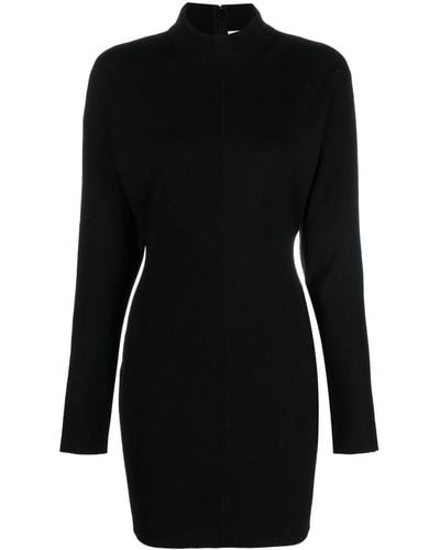 Saint Laurent Roll-neck Knitted Dress - Black