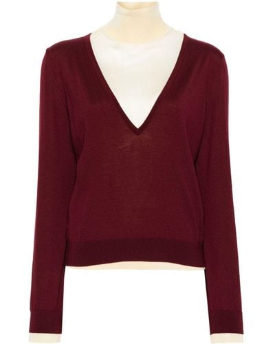 Tory Burch Double-layer Mock-neck Sweater - Red