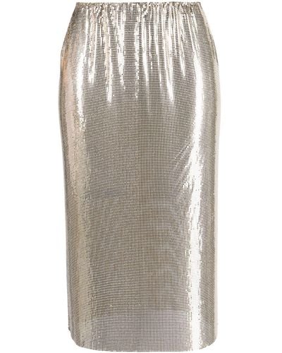 Sportmax Elasticated-waist Sequin Midi Skirt - Grey
