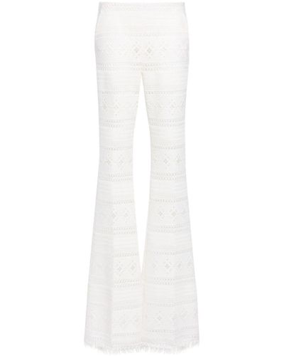 Ermanno Scervino Pantalones acampanados de ganchillo - Blanco