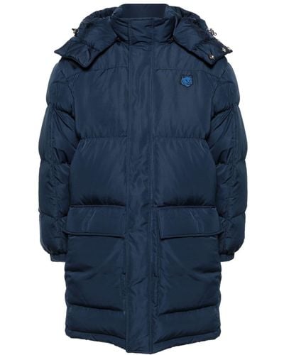 Maison Kitsuné Gefütterter Mantel mit Fuchs-Applikation - Blau