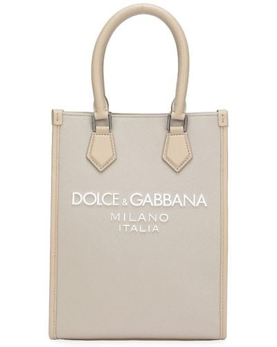 Dolce & Gabbana Schoudertas Met Logopatch - Naturel