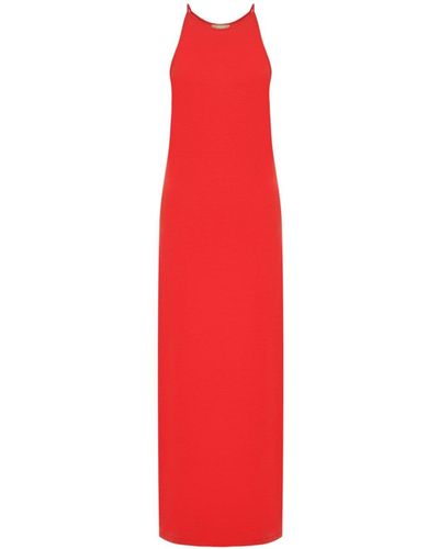 12 STOREEZ Halterneck Fine-knit Maxi Dress - Red