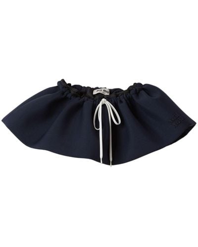 Miu Miu Minifalda con aplique del logo - Azul