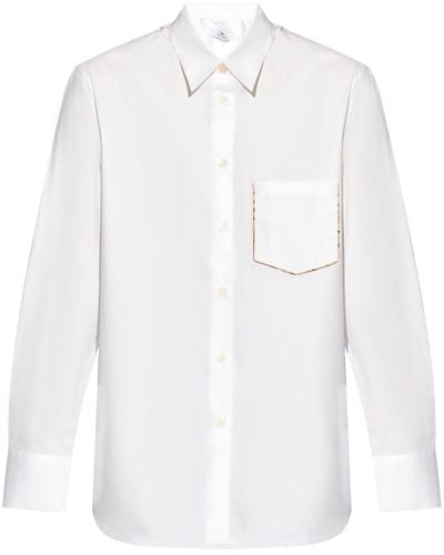 PS by Paul Smith Piped-trim Detailed Poplin Shirt - White