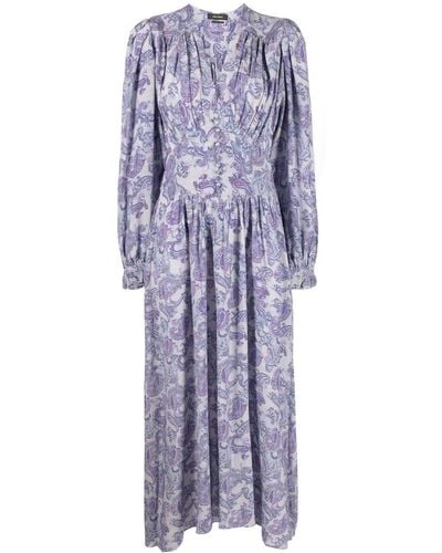 Isabel Marant Myrala Paisley-print Midi-length Dress - Blue