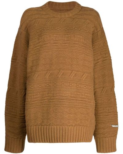Adererror Crew-neck Cable-knit Sweater - Brown