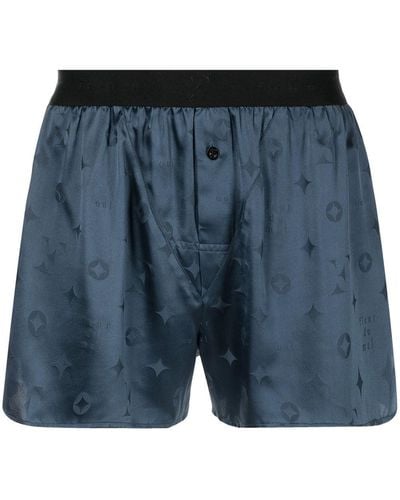 Fleur du Mal Silk Boxer Shorts - Blue