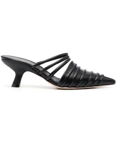 Vic Matié Circular-straps Leather Sandals - Black