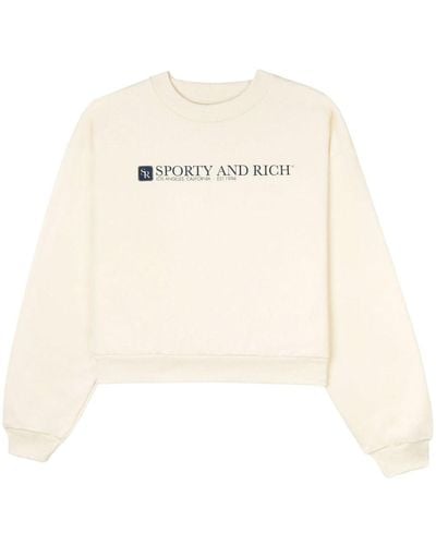 Sporty & Rich Sweater Met Logoprint - Naturel