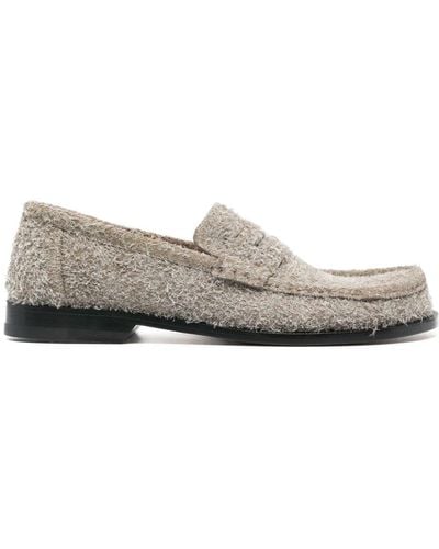 Loewe Campo Brushed-suede Loafers - Grey