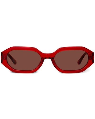 Linda Farrow Irene Sonnenbrille mit ovalen Gläsern - Rot