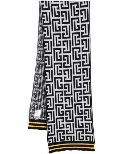 Balmain Schal mit Monogramm - Weiß