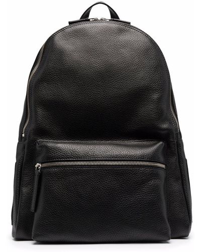 Orciani Logo-plaque Leather Backpack - Black