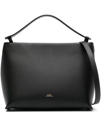 A.P.C. Ashley Leather Tote Bag - Black