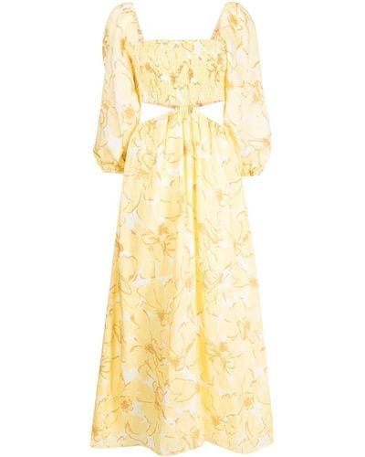 Faithfull The Brand Nadiva Midi Dress - Yellow