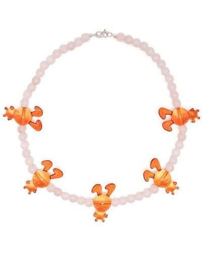 Natasha Zinko Bunny-detail Necklace - Orange