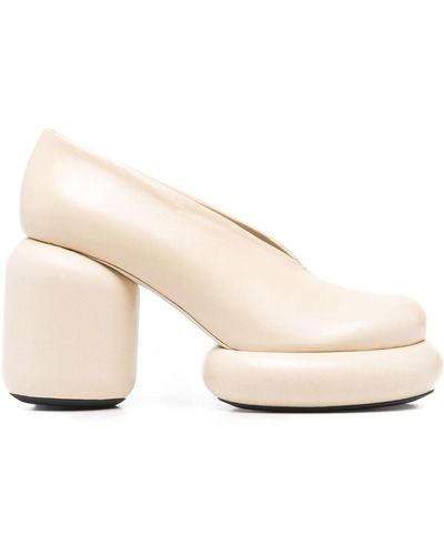Jil Sander Block-heel Court Shoes - Natural