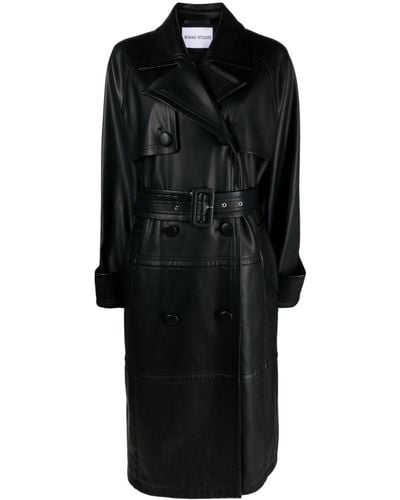 Stand Studio Betty Belted Trench Coat - Black
