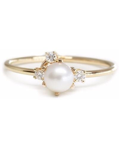 POPPY FINCH 14kt Yellow Gold Cluster Pearl And Diamond Ring - Metallic