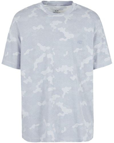 Armani Exchange T-shirt Met Camouflageprint - Blauw