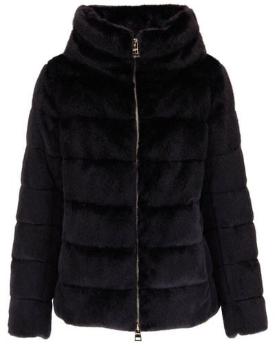 Herno High-neck Feather-down Jacket - Black