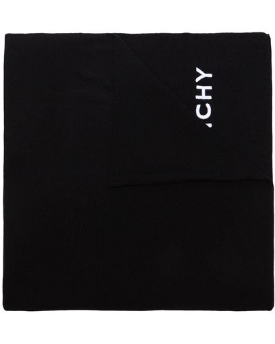 Givenchy Embroidered Logo Wool Scarf - Black