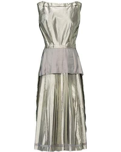 Maison Margiela Midi Dress With Patchwork Design - Metallic