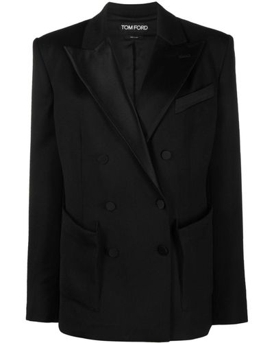 Tom Ford Double-breasted Wool Blazer - Black