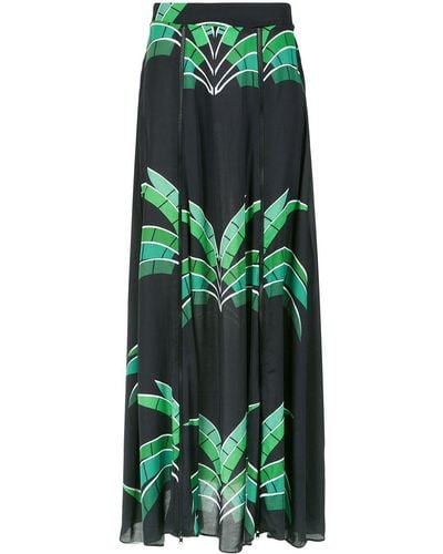 Amir Slama Tropical print maxi skirt - Verde