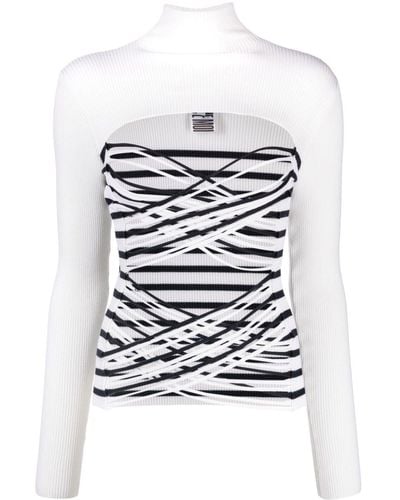 Jean Paul Gaultier Cut-out Knitted Top - White