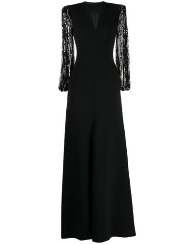 Jenny Packham Vestido de fiesta The Swan con cristales - Negro